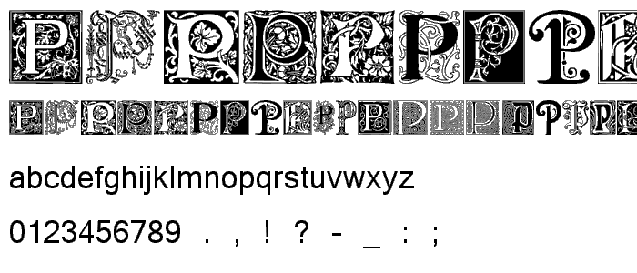 Ornamental Initials P font